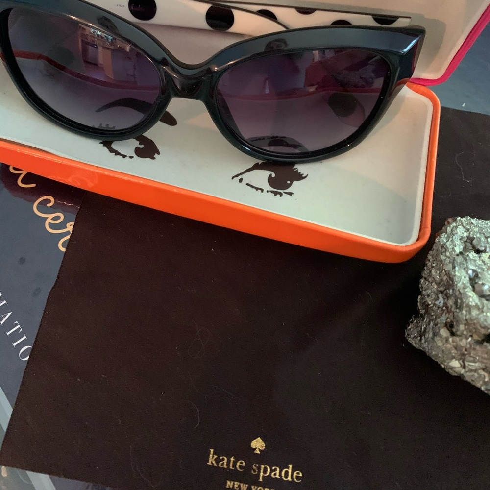 Kate Spade Black Sunglasses, Case & Cloth